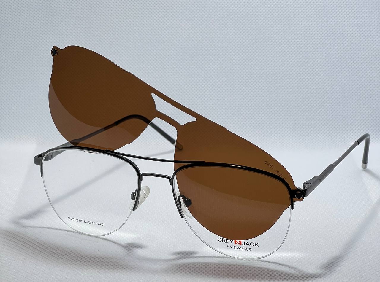 Aviator GreyJack clip on sunglasses