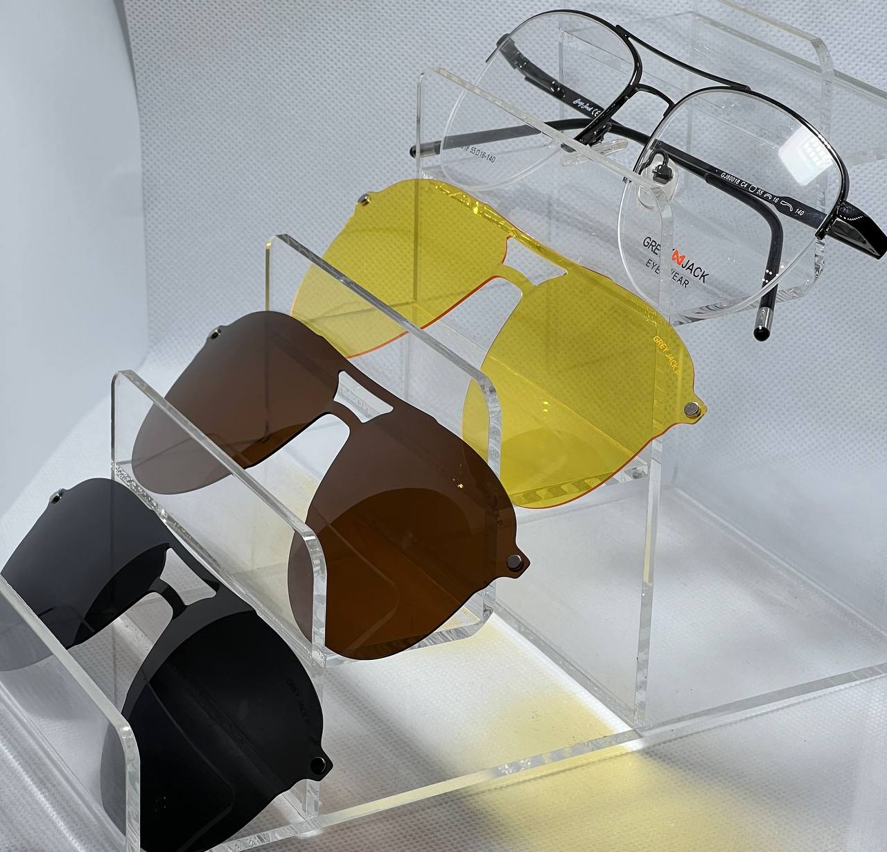 Aviator GreyJack clip on sunglasses
