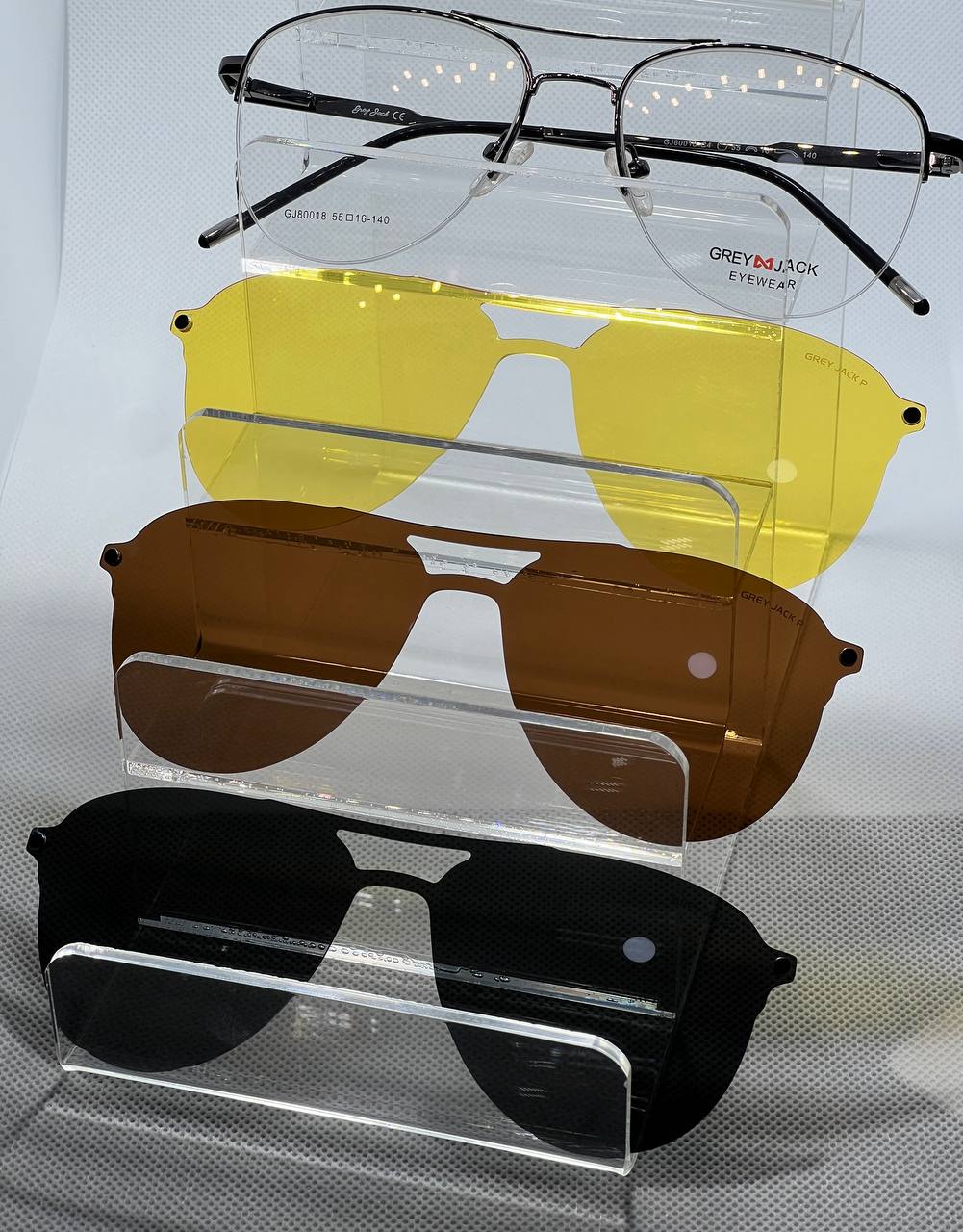 Aviator GreyJack clip on sunglasses