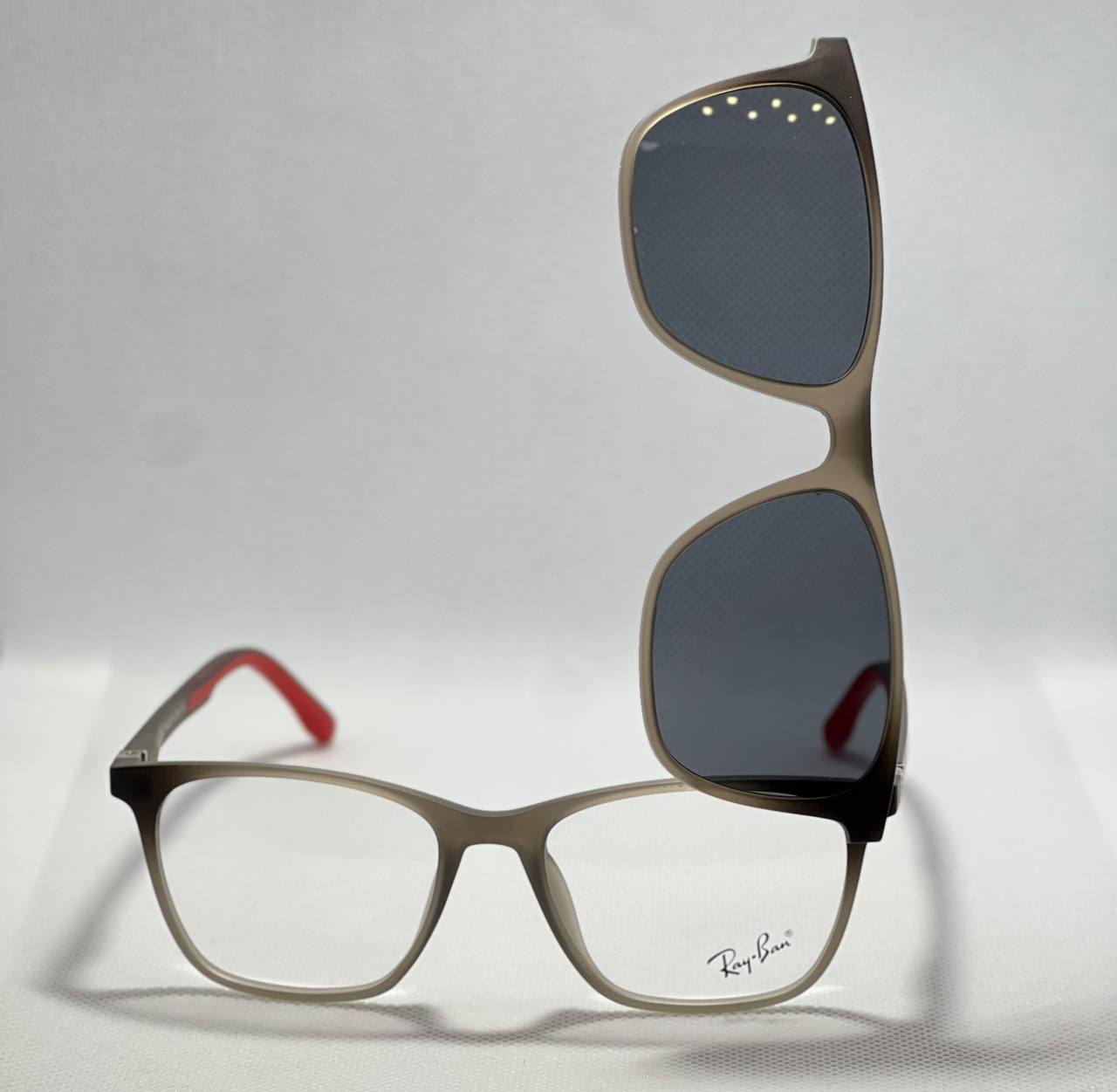Gunmetal ReyBan clip on sunglasses