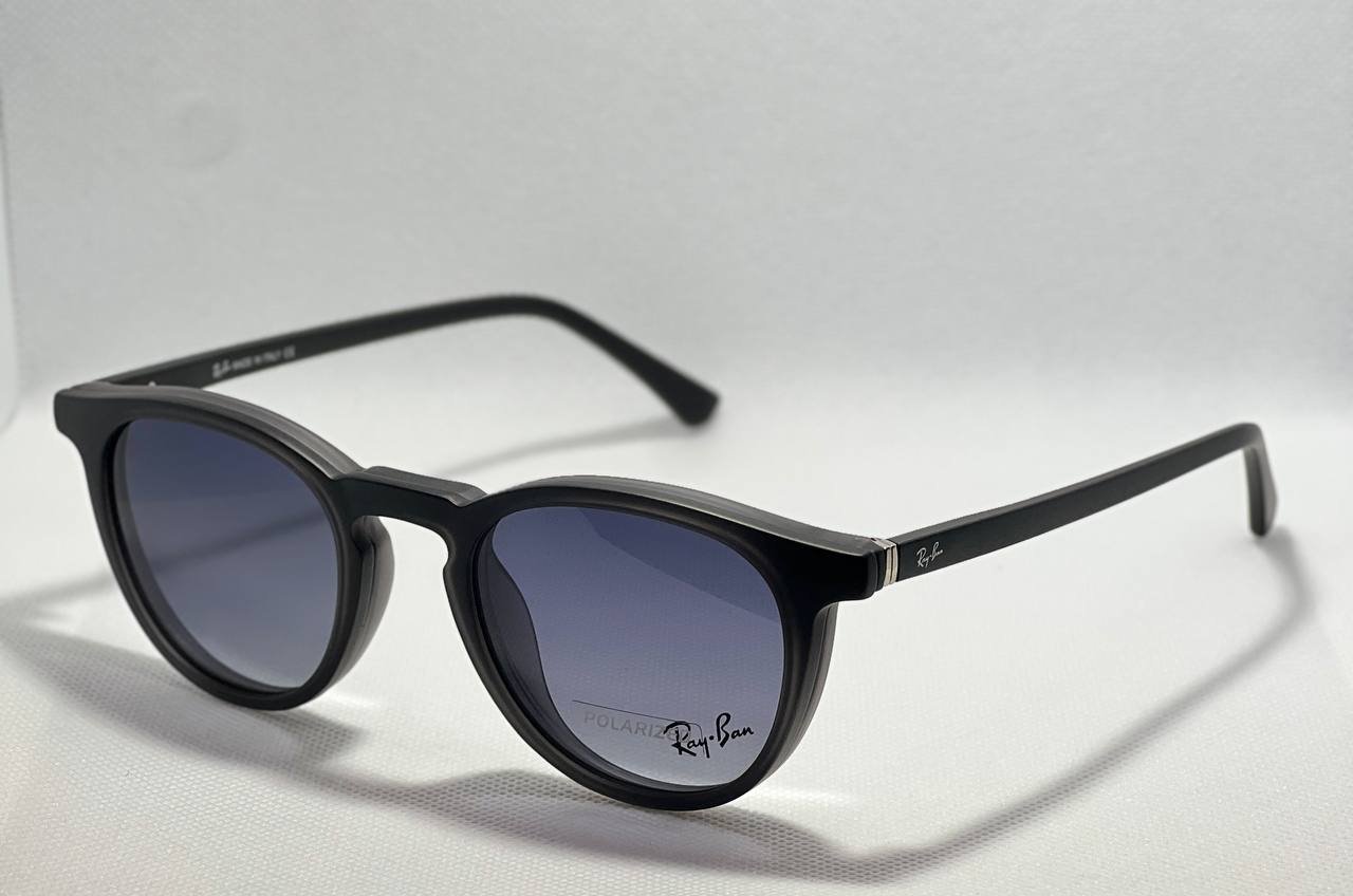 Black Gradient round ReyBan clip on sunglasses