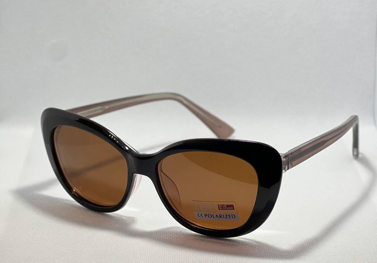 Transperant Brown LEKE clip on sunglasses