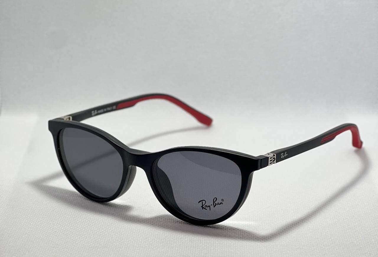 Black Red ReyBan clip on sunglasses