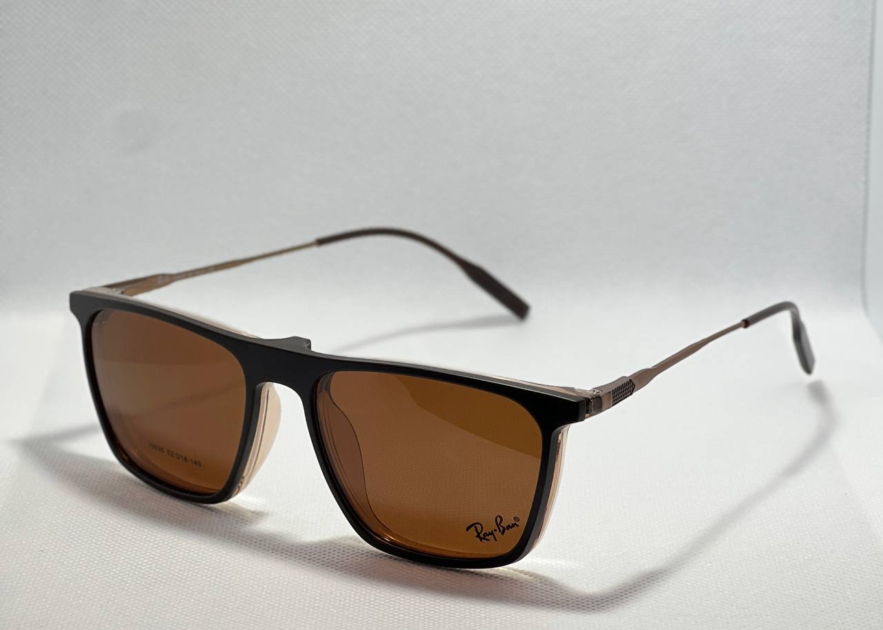 Brown RayBan clip on sunglasses