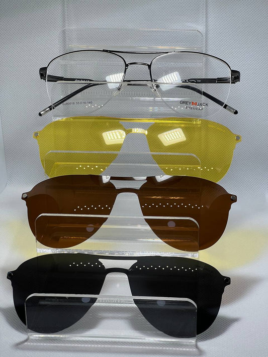 Aviator GreyJack clip on sunglasses
