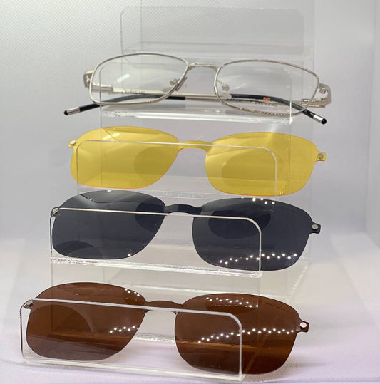 Rectangular GreyJack clip on sunglasses