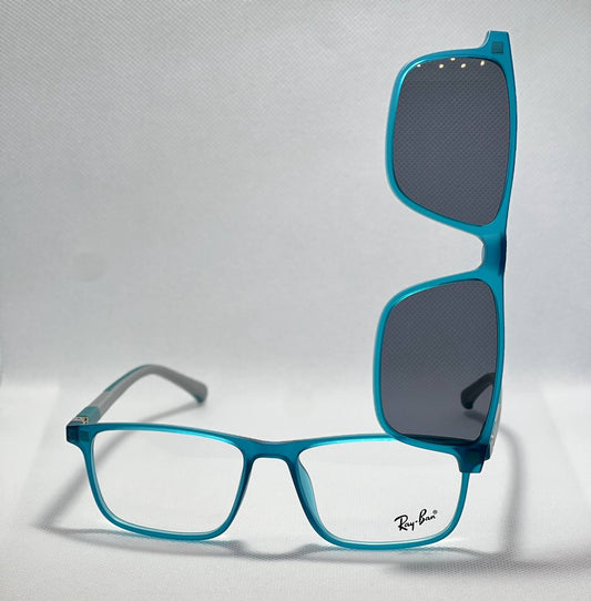 Turquoise RayBan clip on  sunglasses
