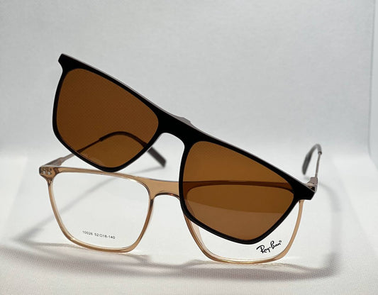 Brown RayBan clip on sunglasses