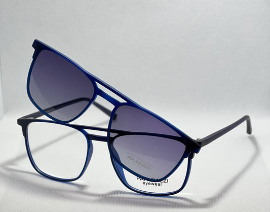 Navy Blue Paparazzi clip on sunglasses
