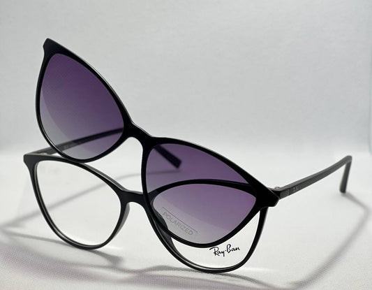 Black LEKE clip on sunglasses